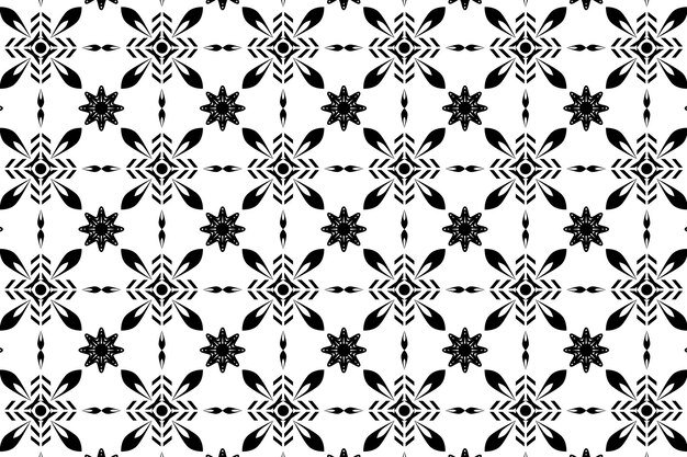 Desenho único de padrão floral preto Padrão geométrico