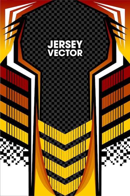 Desenho Vector Racing vermelho e amarelo para o fundo da Subli Jersey