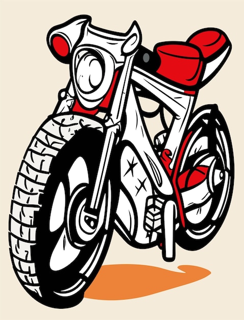 Desenho vetorial 2D de bicicleta de desenho animado