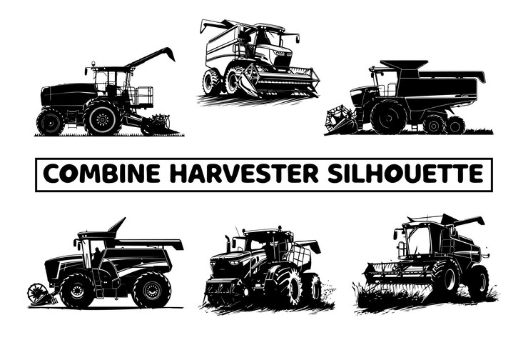 Vetor desenho vetorial da silhueta do equipamento agrícola