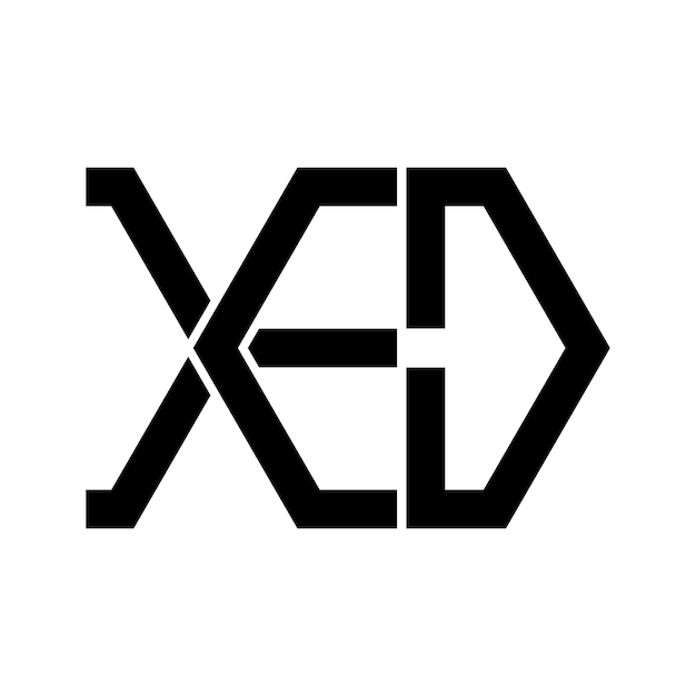 Vetor desenho vetorial da tecnologia de logotipo de letras xed
