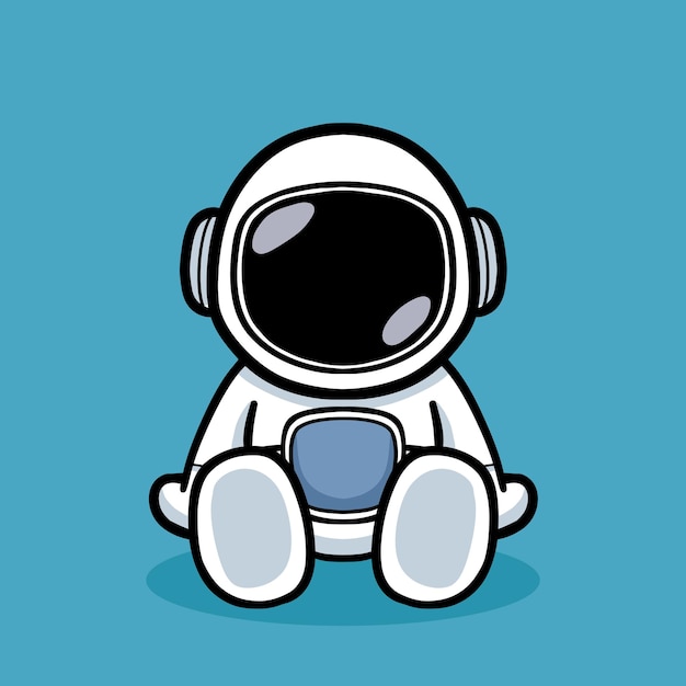 Desenho vetorial de astronauta sentado relaxado