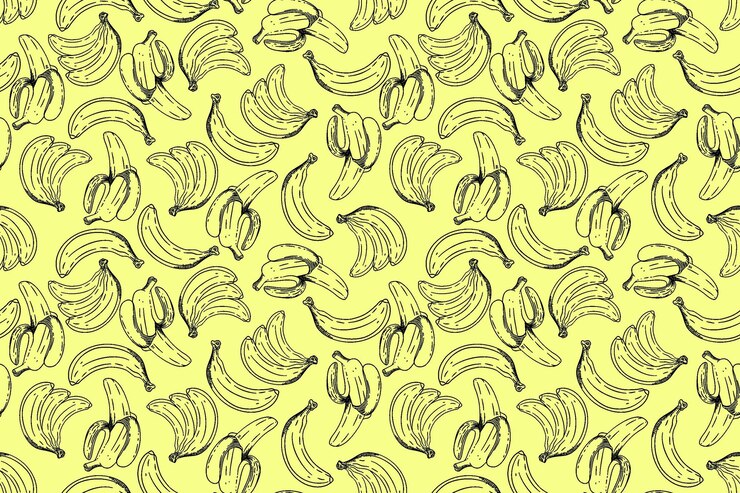 Vetor desenho vetorial de banana sem costura