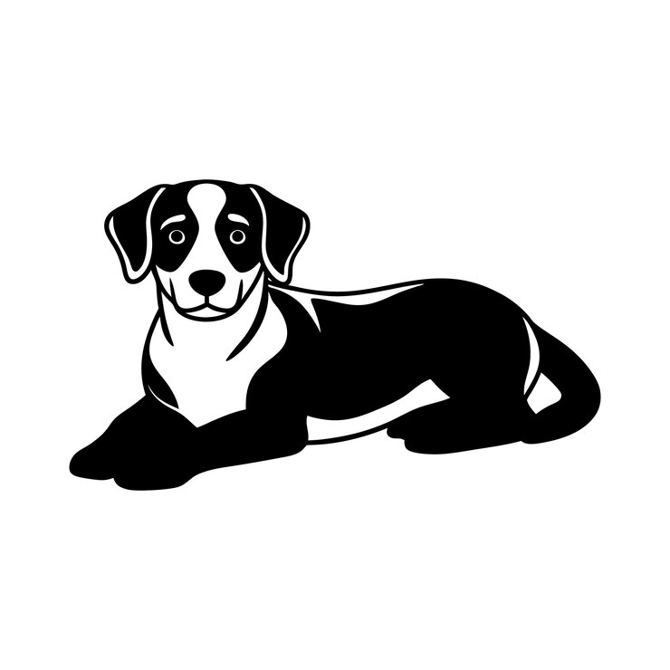 Vetor desenho vetorial de cão bonito com fundo branco