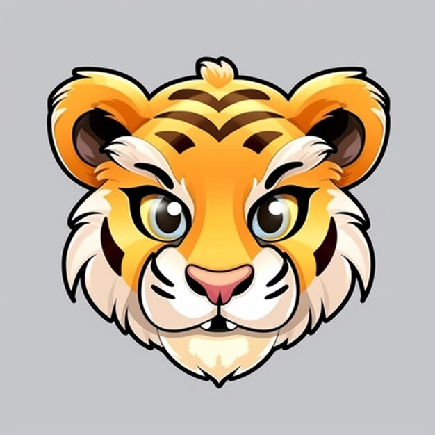 Desenho vetorial de clipart de cara de tigre de desenho animado