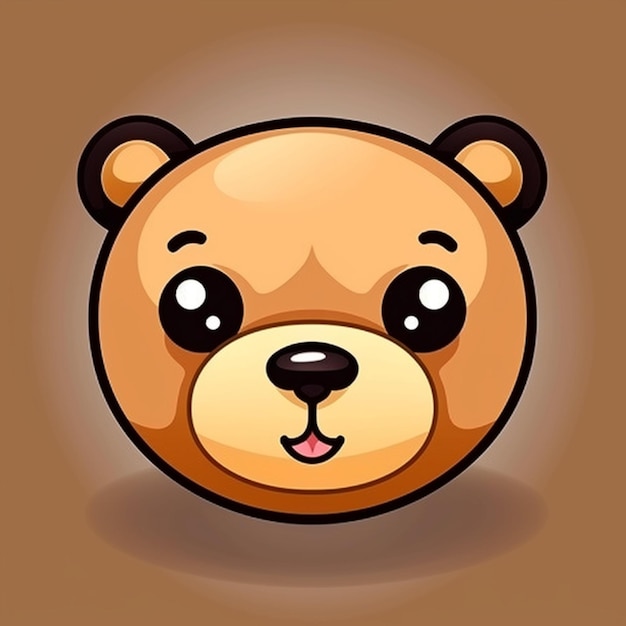 Desenho vetorial de clipart de cara de urso de desenho animado