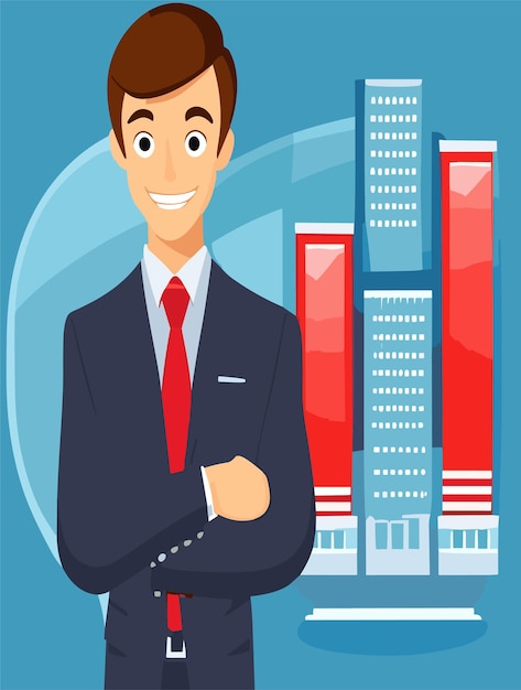 Desenho vetorial de Clipart do Cartoon Business Man