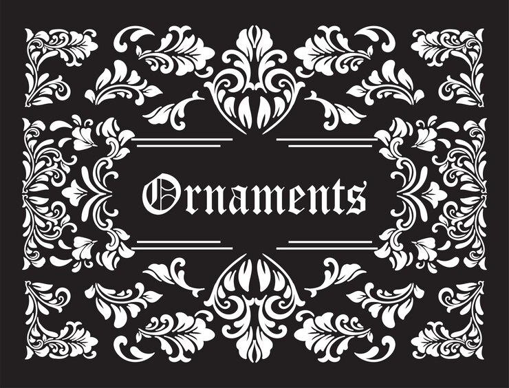 Vetor desenho vetorial de conjuntos de ornamentos antigos
