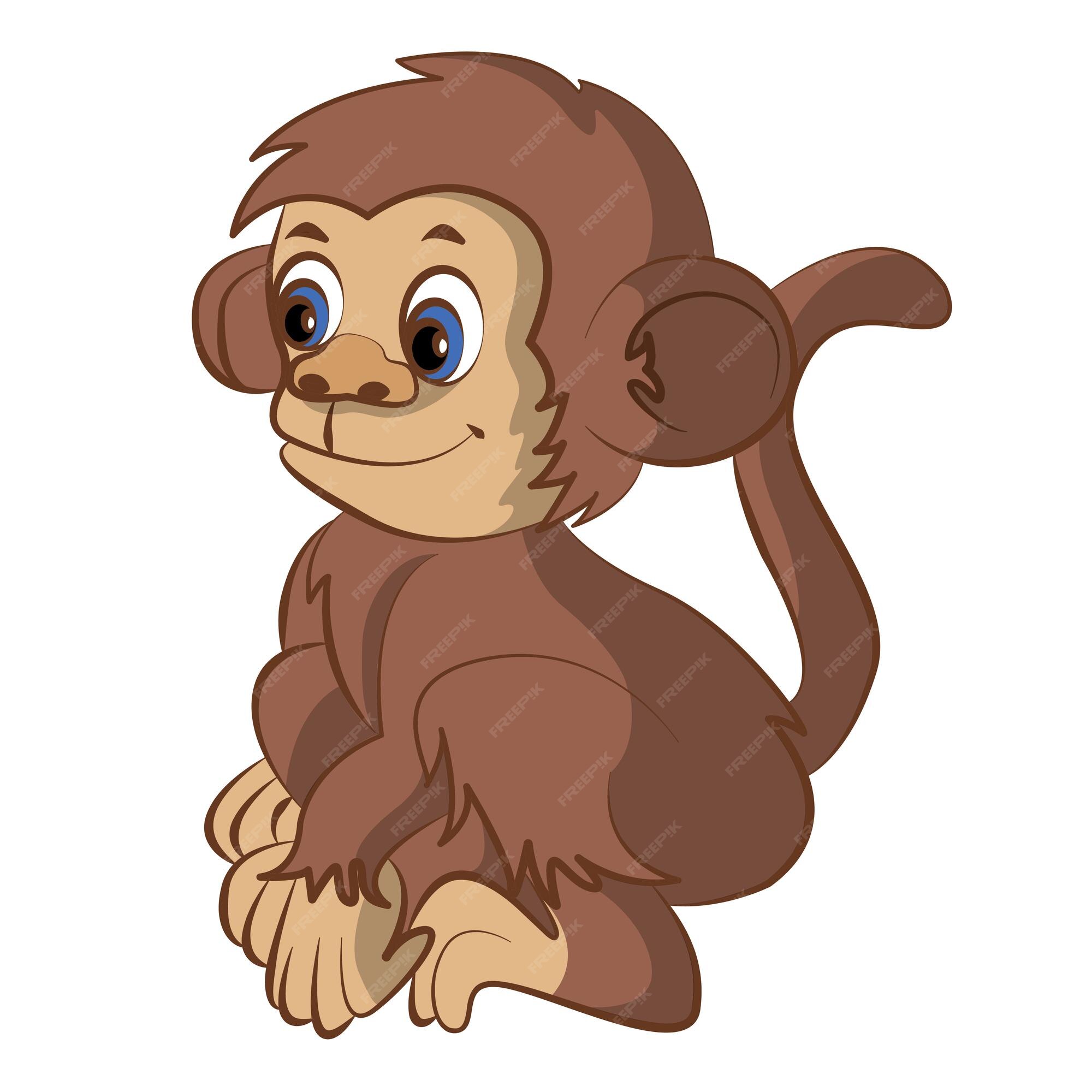 Macaco Sorrindo, Ícone De Desenho Animado Sobre Fundo Branco. Design  Colorido. Royalty Free SVG, Cliparts, Vetores, e Ilustrações Stock. Image  75569452