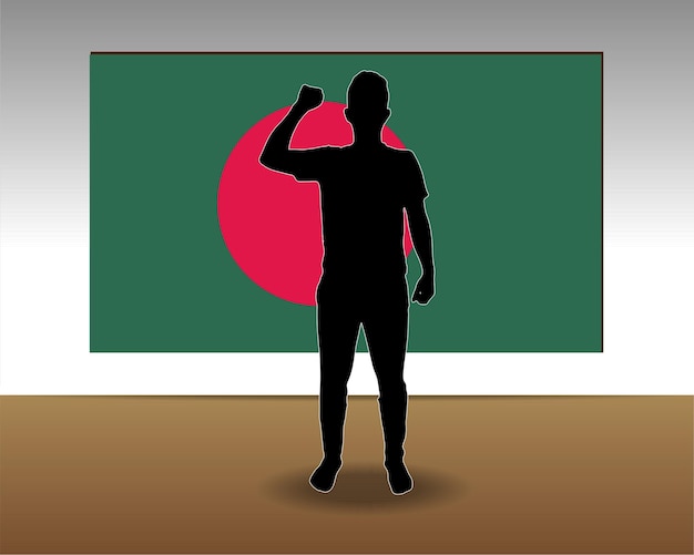 Desenho vetorial de elemento de peça única de textura de papel da bandeira de bangladesh