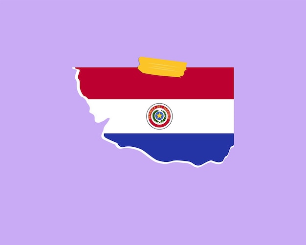 Desenho vetorial de elemento de peça única de textura de papel da bandeira do Paraguai