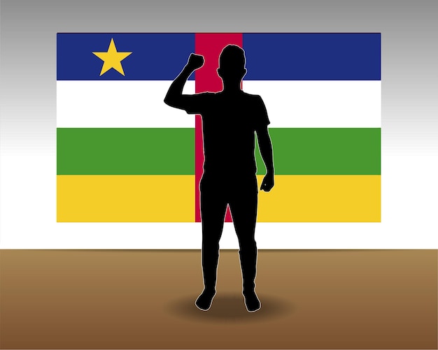 Vetor desenho vetorial de elemento de peça única de textura de papel da bandeira r da áfrica central