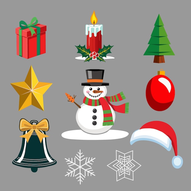 Desenho vetorial de elementos de Natal