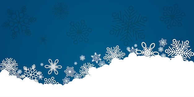 Desenho vetorial de fundo de inverno e Natal com flocos de neve