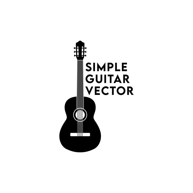 Desenho Vetorial de Guitarra Clássica Simples