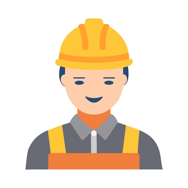Desenho vetorial de ícone de trabalhador de construção isolado em um fundo branco