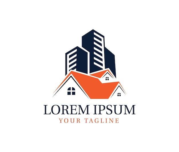 Desenho vetorial de ícones de logótipos imobiliários