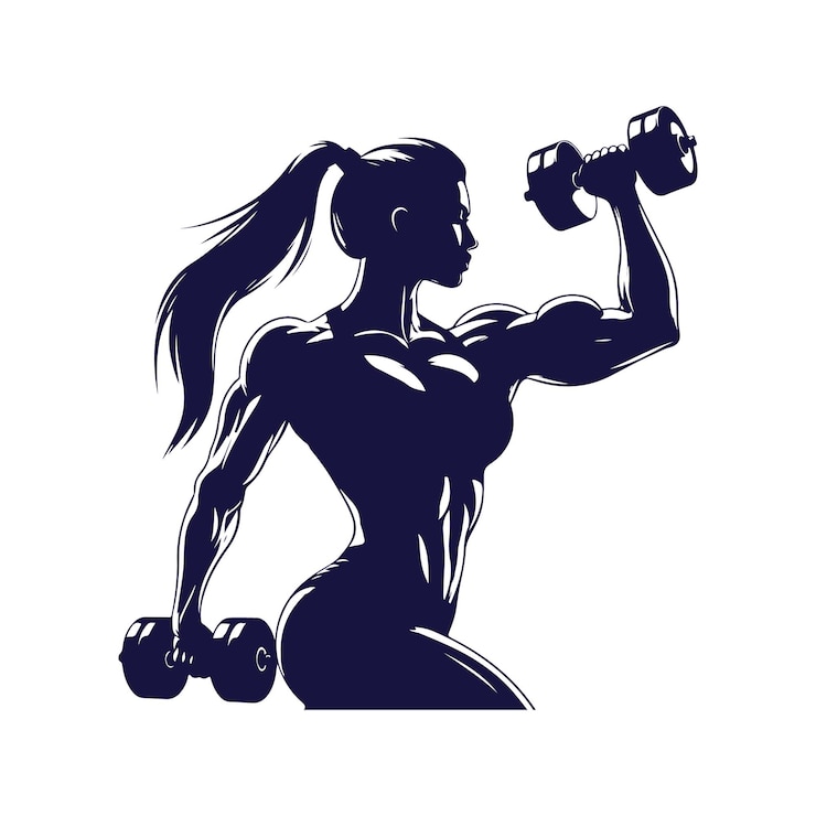 Vetor desenho vetorial de ilustração de silhueta de ginásio e fitness para mulheres