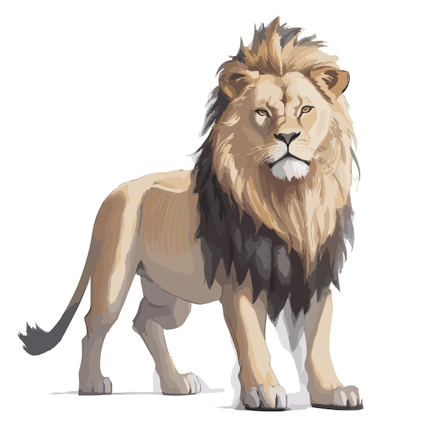 Desenho vetorial de leão selvagem totalmente personalizável e edição gratuita