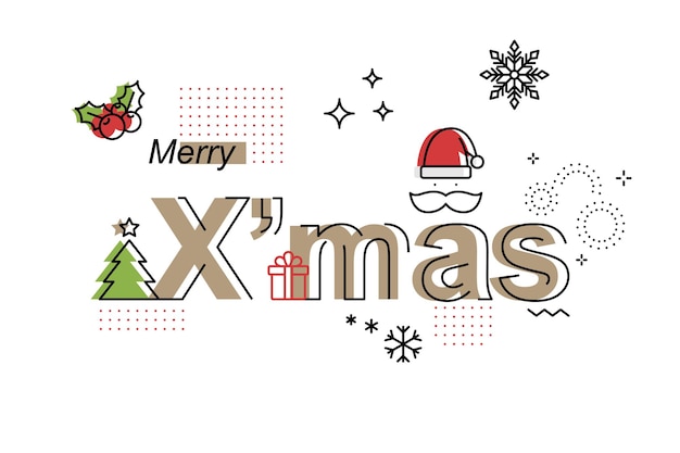 Desenho vetorial de Natal e feliz ano novo