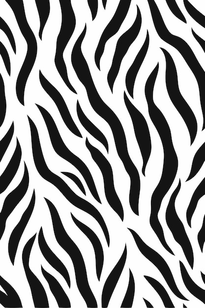 Desenho vetorial de padrões de peles de animais de zebra sem costura