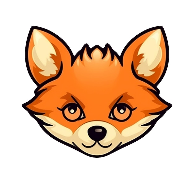Desenho vetorial de rosto de raposa de desenho animado