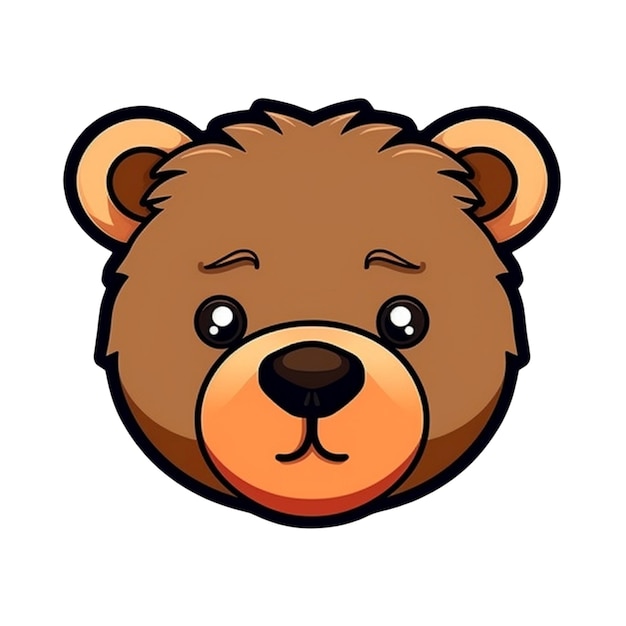 Vetor desenho vetorial de rosto de urso de desenho animado