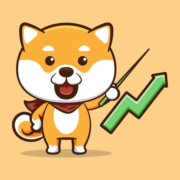 Desenho vetorial de shiba inu fofo