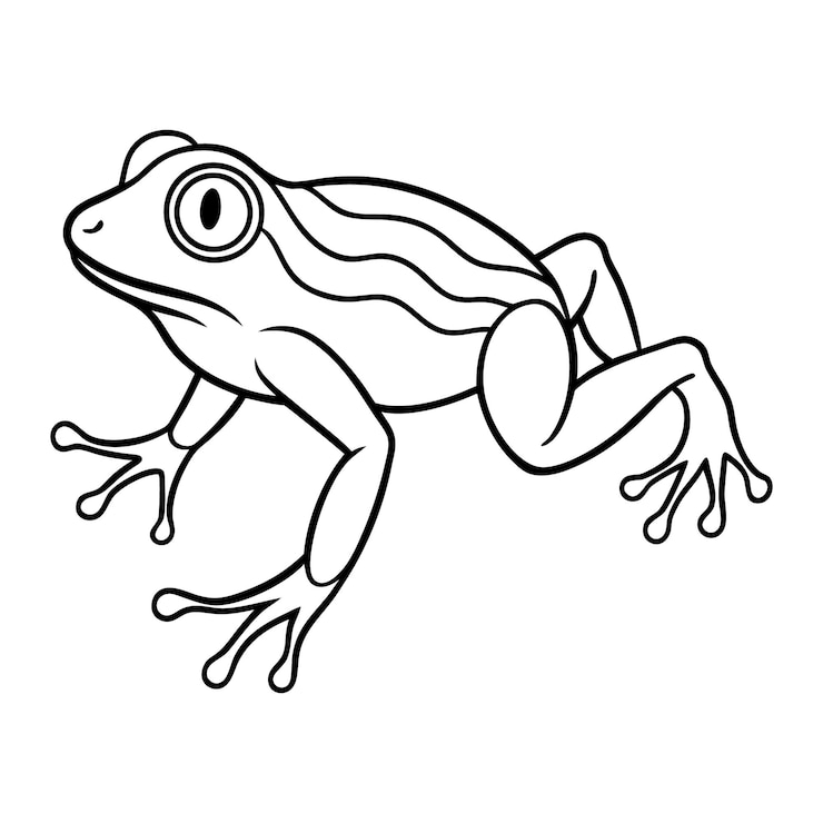 Vetor desenho vetorial de silhueta de arte de linha de rãs