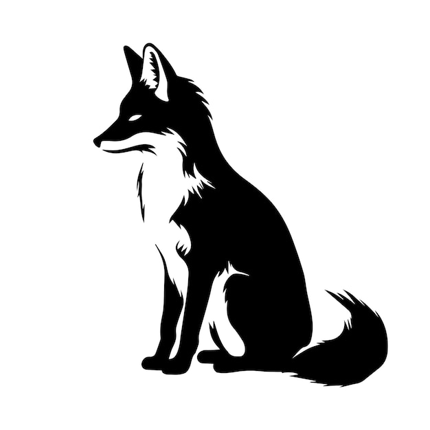 desenho vetorial de silhueta de raposa