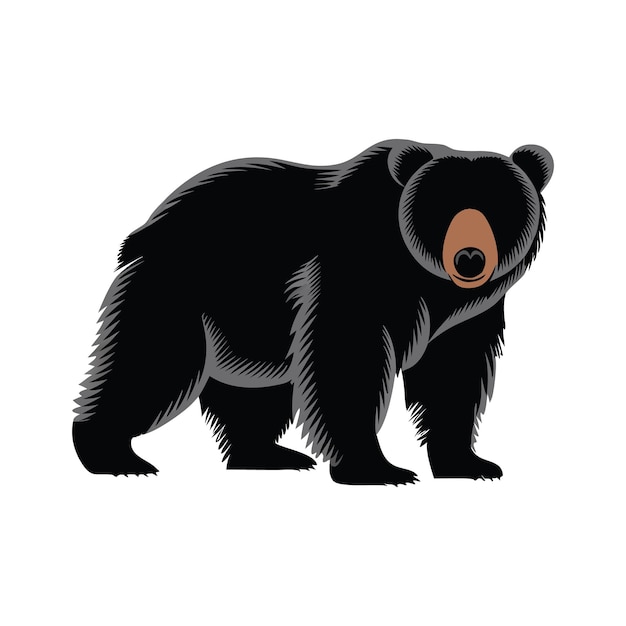 Desenho vetorial de silhueta de urso