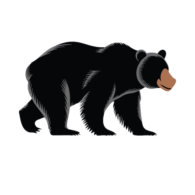 Desenho vetorial de silhueta de urso