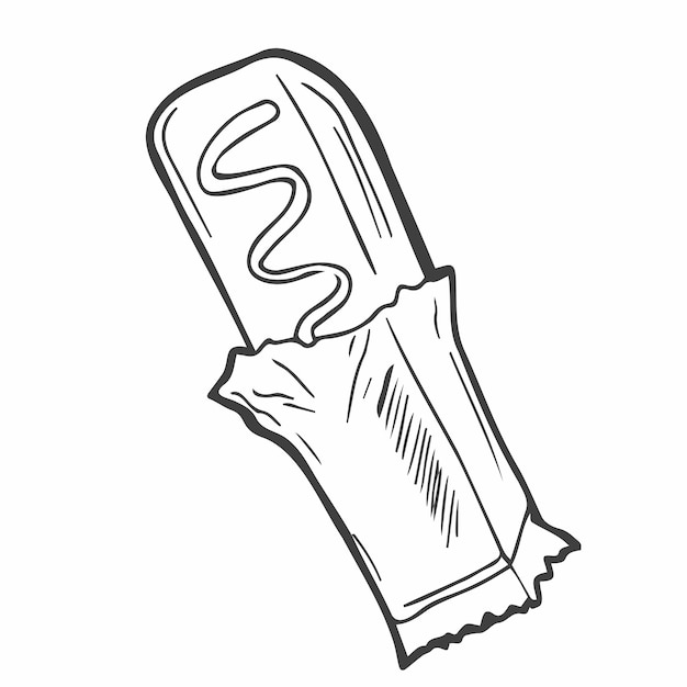 Desenho vetorial desenhado à mão de chocolate isolado em um branco