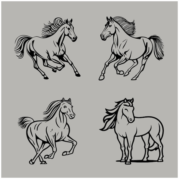 Vetor desenho vetorial do símbolo do cavalo