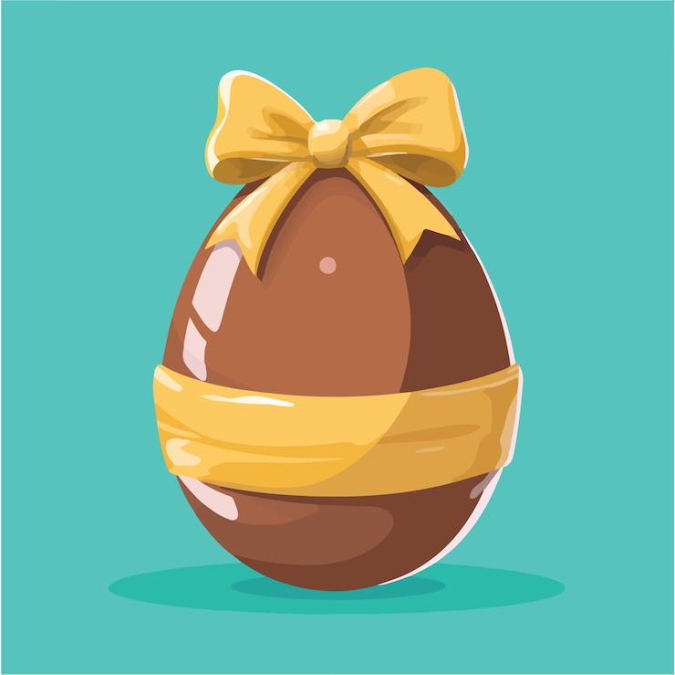 Vetor desenho vetorial encantador de um ovo de chocolate embrulhado em ilustração vetorial de folha