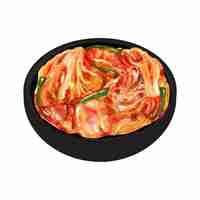 Vetor desenho vetorial kimchi repolho chinês cebolinha legumes kimchi coreano