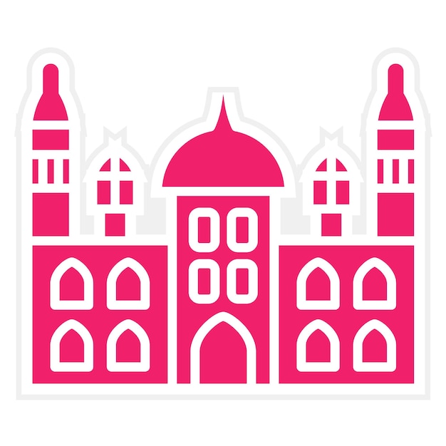 Vetor desenho vetorial taj mahal icon style