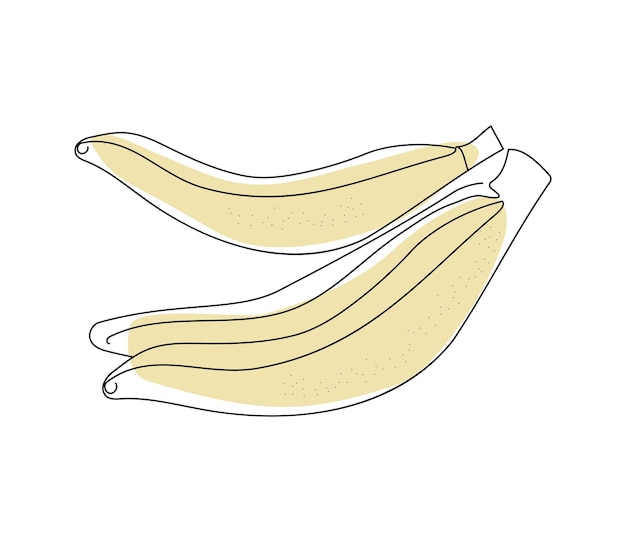 Desenhos abstratos de uma linha de bananas fundo de ilustração vetorial isolado