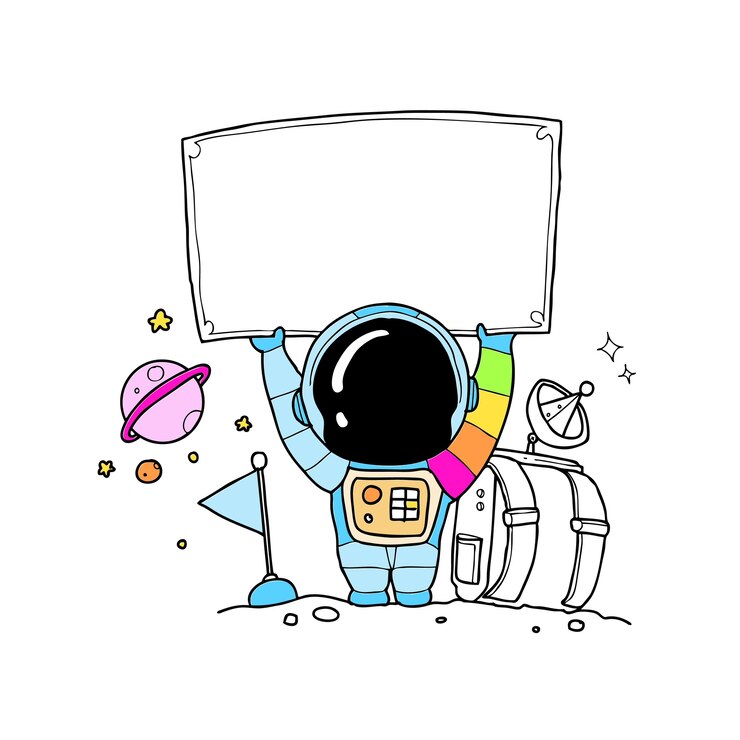 Vetor desenhos animados bonitos do astronauta