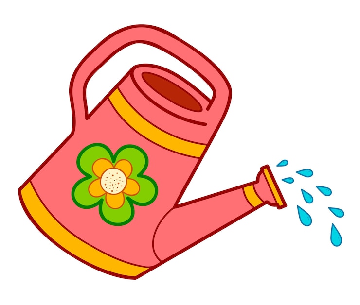 Vetor desenhos animados bonitos do regador. ilustração em vetor clipart regador