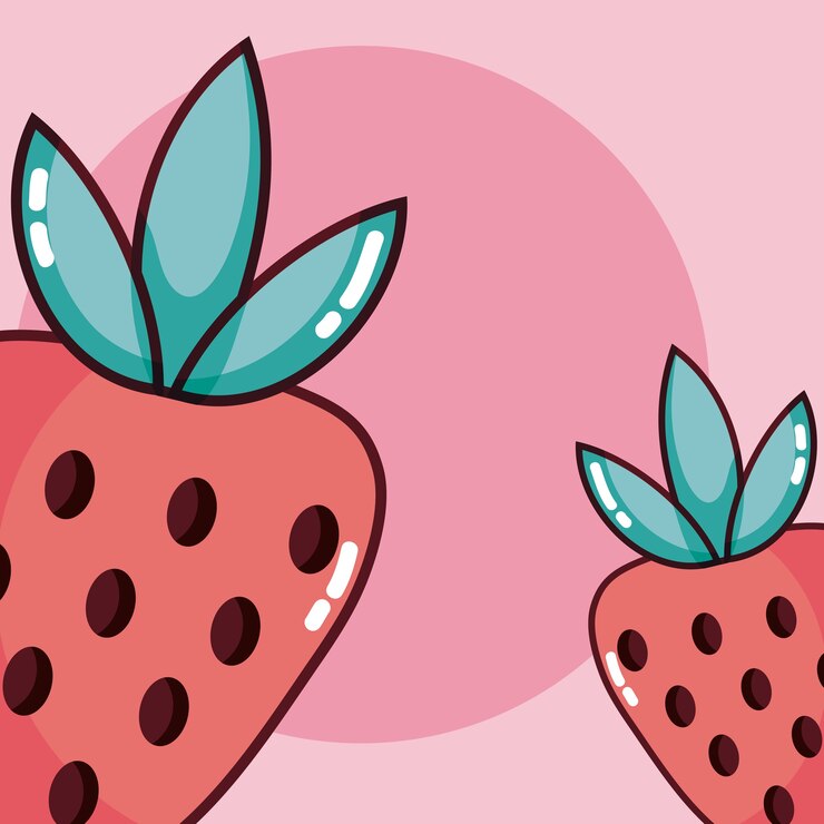 Vetor desenhos animados coloridos das frutas das morangos