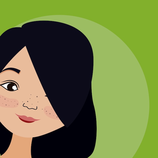 Desenhos animados da jovem mulher