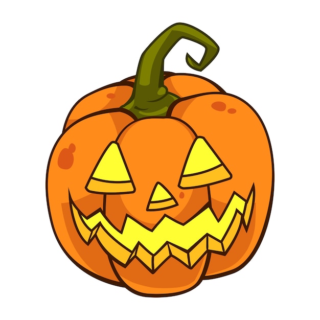 Abóbora de halloween dos desenhos animados, Vetor Premium