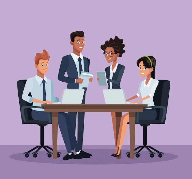 Desenhos animados de colegas de trabalho