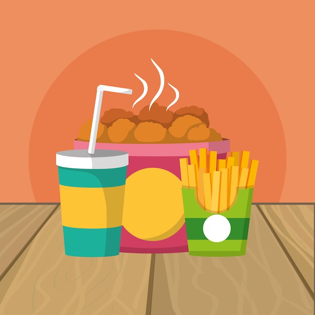 Desenhos animados de comida deliciosa