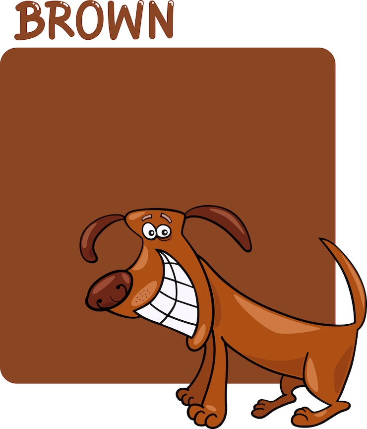 Vetor desenhos animados de cor marrom e cão