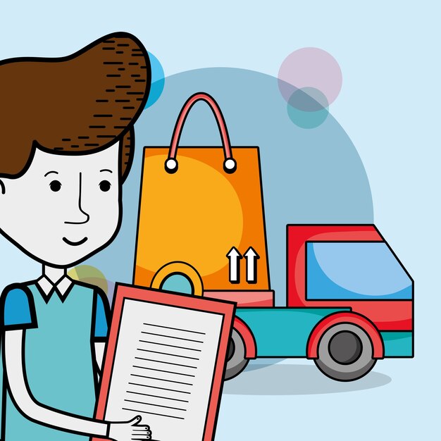 Desenhos animados de entrega e correio
