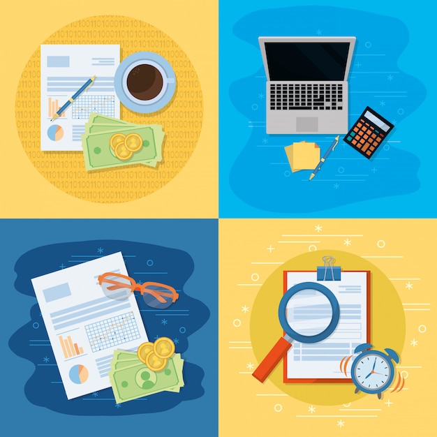 Desenhos animados de finanças pessoais