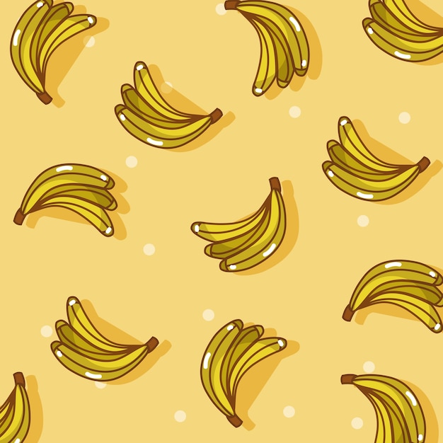 Vetor desenhos animados de fundo de padrão de bananas frutas