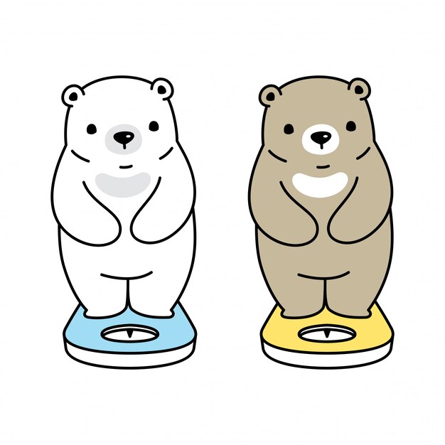 Desenhos animados de máquina de peso polar de urso